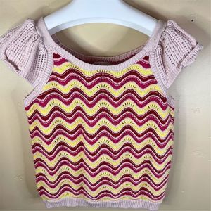 Kaily K Women's Size XL Iced Pink Zig Zag Crochet Pullover Sweater Cottagecore‎